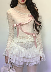 Slim Fit Lace Long Sleeve T-Shirt